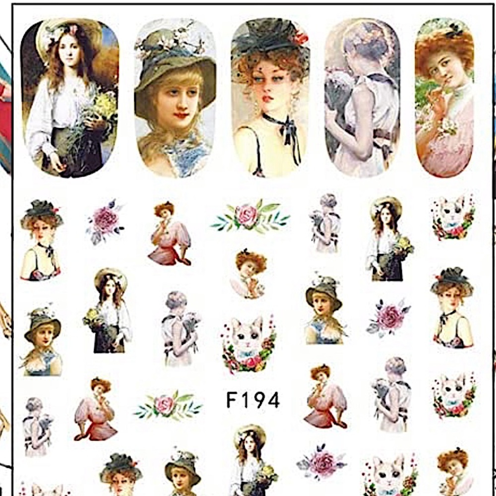 💌 BO/GO$4 Victorian Ladies Nail Stickers